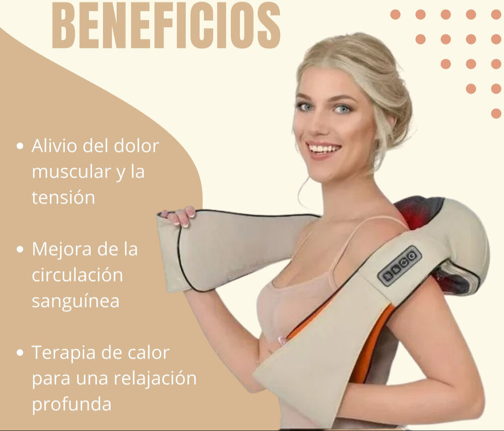 "✨ Relájate al Máximo: Masajeador para Cuello, Espalda y Hombros con 6 Modos de Alivio Instantáneo 💆‍♀️💆‍♂️🔥"