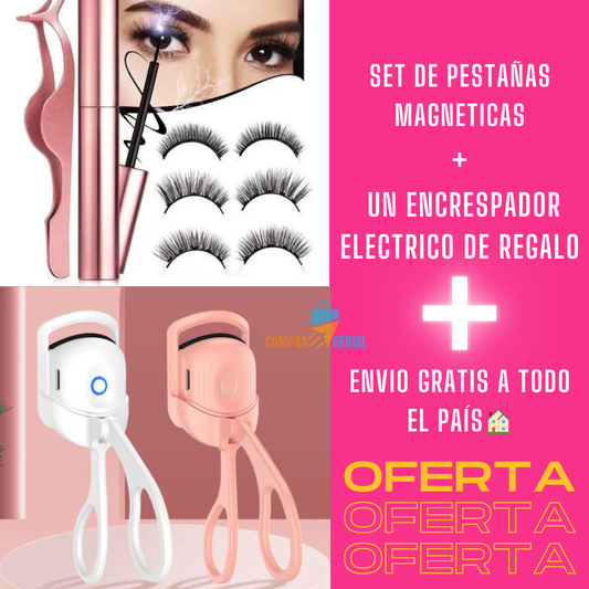 💖 ¡Mirada de ensueño! Pestañas magnéticas + Encrespador eléctrico GRATIS + Envío incluido 🚀✨💖