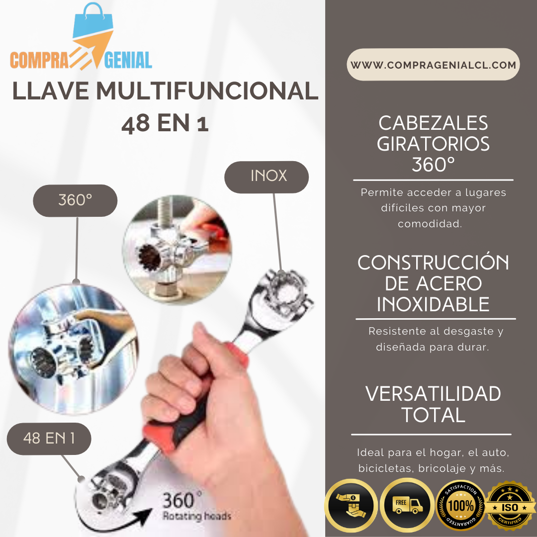 🔥 Llave 48 en 1 + ENVÍO GRATIS🎁 – ¡No puede faltar en tu caja de herramientas! 🔧